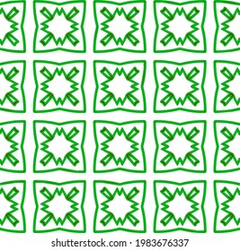 Geometric vector pattern with green and red colors. Seamless abstract ornament for wallpapers and backgrounds.