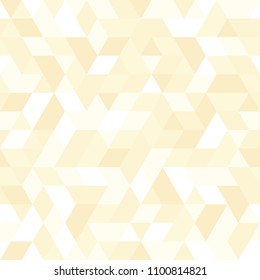 Geometric vector pattern with light golden and white triangles. Geometric modern ornament. Seamless abstract background