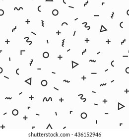 Geometric vector pattern, memphis style pattern, trendy vector background, pop art pattern