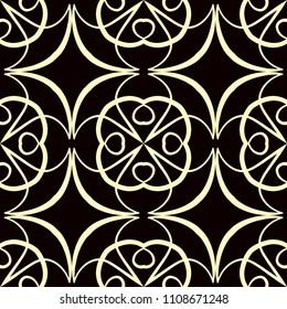 Geometric vector pattern with oriental elements and abstract golden ornament