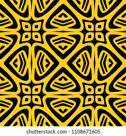Geometric vector pattern with oriental elements and abstract golden ornament