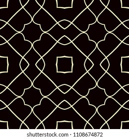 Geometric vector pattern with oriental elements and abstract golden ornament