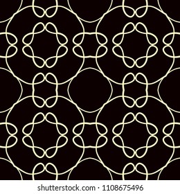 Geometric vector pattern with oriental elements and abstract golden ornament