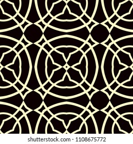 Geometric vector pattern with oriental elements and abstract golden ornament