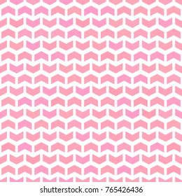 Geometric vector pattern with pink arrows. Geometric modern ornament. Seamless abstract background