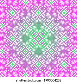 Geometric vector pattern with purple and green gradient. simple ornament for wallpapers and backgrounds.