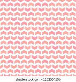 Geometric vector pattern with red and pink arrows. Geometric modern ornament. Seamless abstract background