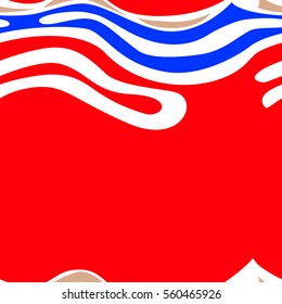 Geometric Vector pattern with red, white, blue. Hipster fashion style. stock vector