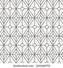 geometric vector pattern, repeating linear diamond shape with oval shape at center. graphic clean for wallpaper, fabric, background. pattern is on swatches panel.