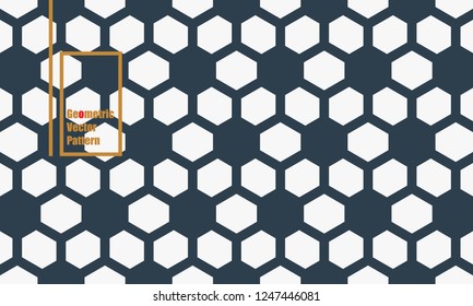 geometric vector pattern, repeating linear stripe and bold hexagon. graphic clean design for fabric, event, wallpaper etc. pattern is on swatches panel. 
