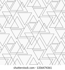 Geometric vector pattern, repeating linear triangle in different size. Graphic clean for fabric, wallpaper, printing. Patter is on swatches panel