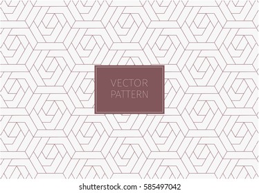 geometric vector pattern, repeating linear hexagon abstract flower,