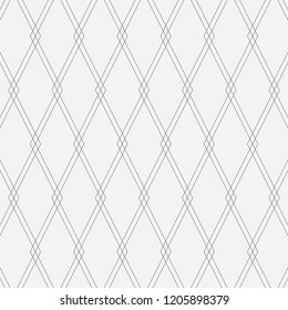 Geometric vector pattern, repeating square diamond thin line overlap each. Vector clean design for fabric, wallpaper, background. Pattern is on swatches panel.
