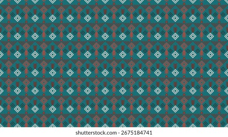 Padrão de vetor geométrico, repetição de forma quadrada de losango com linha de faixa. 