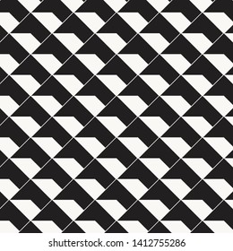 Geometric vector pattern, repeating texture of square diamond shape with abstract shadow, single color with black and white. Pattern is clean usable for wallpaper, fabric, printing. Pattern is on swat