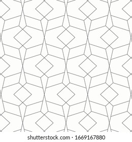 Geometric vector pattern, repeating thin line with diamond shape and hexagon shape.  Pattern is clean for fabric, wallpaper, printing. Pattern is on swatches panel