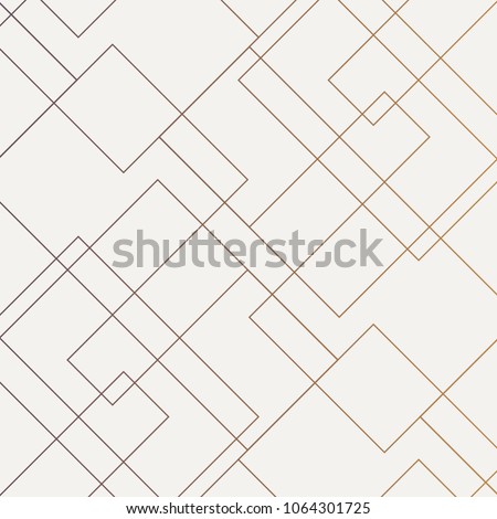 Geometric vector pattern, repeating thin linear square diamond shape and rectangle. Clean design for fabric wallpaper painted. Pattern is on swatches panel
