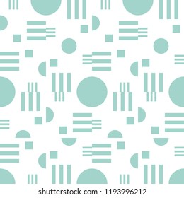 Geometric vector pattern in retro style . Modern  background with circles, lines and other simple shapes.