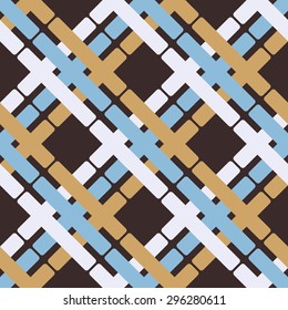 Geometric vector pattern in retro style, modern stylish texture, abstract background, wrapping paper, 50s, 60s, 70s fashion style, trendy fabric, simple ornament, template, layout, sketch for design 