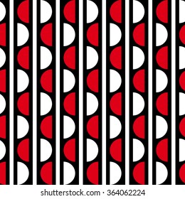 Geometric vector pattern in retro style, modern stylish circle texture, abstract background, wrapping paper, 40s, 50s, 60s, fashion style, trendy fabric, template, layout for design