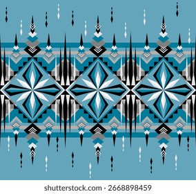 Padrão sem emenda do ornamento geométrico tribal azul