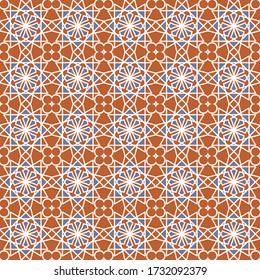 geometric vector pattern seamless vintage tiles, Traditional ornate tiles. ideal for greeting card banner or wallpaper and background design.