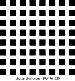 Geometric vector pattern with square elements. Seamless abstract ornament for wallpapers and backgrounds. Black and white colors.