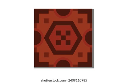 Geometric vector pattern of squares, polygons and circles in digital brown colors with uses for packaging design, branding, wedding cards, invitations, clothing, scrapbooks, home decoration pillows, t