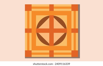 Geometric vector pattern of squares, polygons and circles in digital brown colors with uses for packaging design, branding, wedding cards, invitations, clothing, scrapbooks, home decoration pillows,