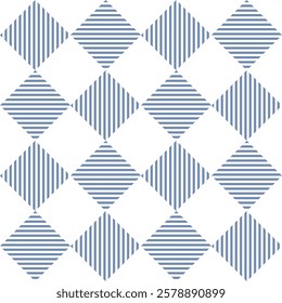 Geometric vector pattern. Striped diamond checks, square, rhombus. Textile print, scrapbook