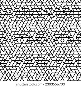 Geometric vector pattern with triangles and arrows. Geometric black and white modern ornament. Seamless abstract background