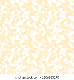 Geometric vector pattern with triangles. Geometric modern light golden ornament. Seamless abstract background
