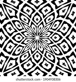 Geometric vector pattern with triangular elements. abstract ornament for wallpapers and backgrounds. Black and white colors.
