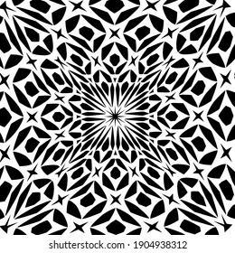 Geometric vector pattern with triangular elements. abstract ornament for wallpapers and backgrounds. Black and white colors.
