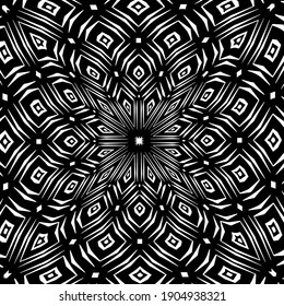 Geometric vector pattern with triangular elements. abstract ornament for wallpapers and backgrounds. Black and white colors.
