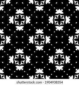 Geometric vector pattern with triangular elements. Seamless abstract ornament for wallpapers and backgrounds. Black and white colors.