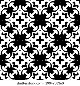 Geometric vector pattern with triangular elements. Seamless abstract ornament for wallpapers and backgrounds. Black and white colors.