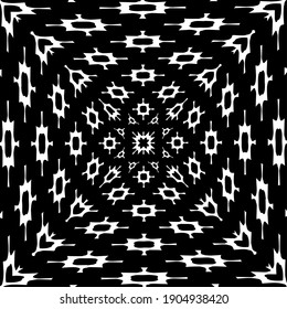 Geometric vector pattern with triangular elements. abstract ornament for wallpapers and backgrounds. Black and white colors.
