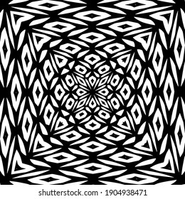 Geometric vector pattern with triangular elements. abstract ornament for wallpapers and backgrounds. Black and white colors.
