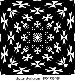 Geometric vector pattern with triangular elements. abstract ornament for wallpapers and backgrounds. Black and white colors.
