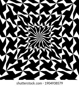 Geometric vector pattern with triangular elements. abstract ornament for wallpapers and backgrounds. Black and white colors.
