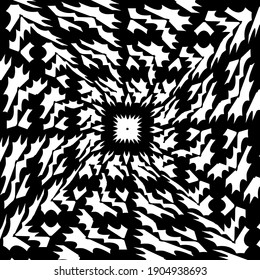 Geometric vector pattern with triangular elements. abstract ornament for wallpapers and backgrounds. Black and white colors.
