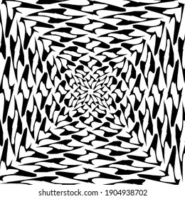 Geometric vector pattern with triangular elements. abstract ornament for wallpapers and backgrounds. Black and white colors.

