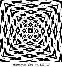 Geometric vector pattern with triangular elements. abstract ornament for wallpapers and backgrounds. Black and white colors.
