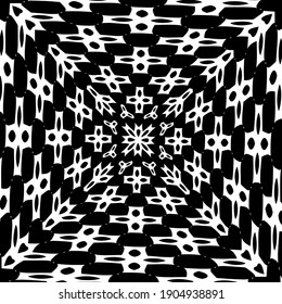 Geometric vector pattern with triangular elements. abstract ornament for wallpapers and backgrounds. Black and white colors.
