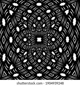 Geometric vector pattern with triangular elements. abstract ornament for wallpapers and backgrounds. Black and white colors.
