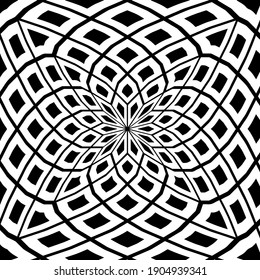 Geometric vector pattern with triangular elements. abstract ornament for wallpapers and backgrounds. Black and white colors.
