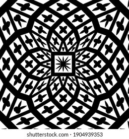 Geometric vector pattern with triangular elements. abstract ornament for wallpapers and backgrounds. Black and white colors.
