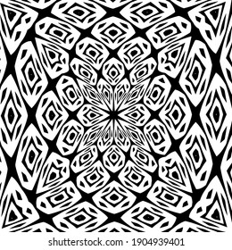 Geometric vector pattern with triangular elements. abstract ornament for wallpapers and backgrounds. Black and white colors.
