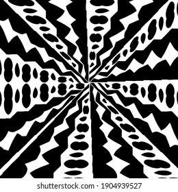 Geometric vector pattern with triangular elements. abstract ornament for wallpapers and backgrounds. Black and white colors.
